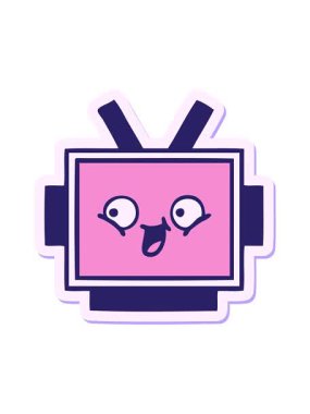 Sevimli bir robot kafasının çıkartmasının basınçlı canlandırması