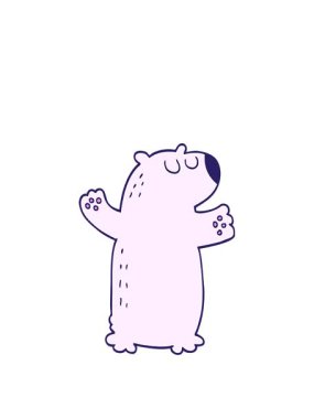 Kutup ayısı çizgi film elementinin animasyonunu genişletiyorum