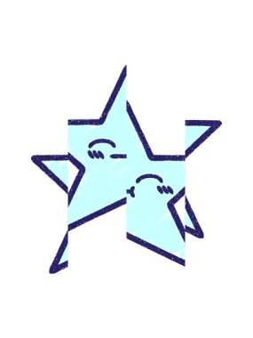 Yıldız Tebeşiri Çizim tasarımının bölünmüş hareket animasyonu