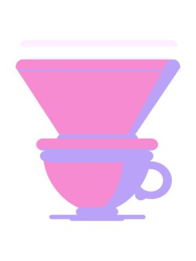 bir filtre kahve fincanının düz renk çiziminin animasyonunu çalıştır