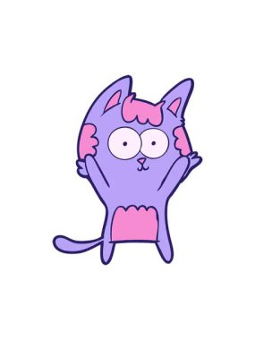 Mutlu çizgi film kedisinin dönen hareketli animasyonu