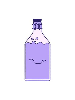 Eski su şişesi çizgi filminin titreşimli animasyonu