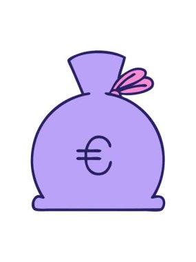 bir çanta dolusu paranın karikatür efektinin canlandırmasını yap