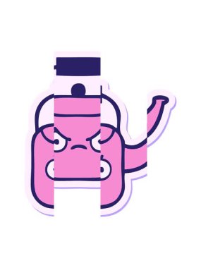 Tatlı bir çizgi filmin çıkartmasının hareketli animasyonu.