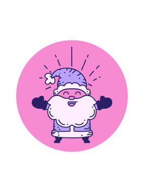 Dikkat çekici bir dövme ikonu Mutlu Noel Baba Noel Baba karakteri.