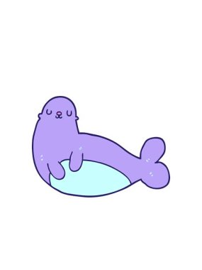 Yanıp sönen radyan çizgileri karikatür fok çiziminin canlandırması