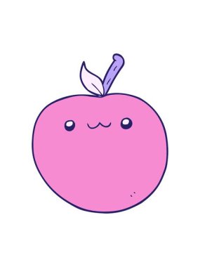 Çizgi film sevimli elmanın hareketli animasyonu