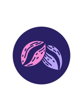 Kahve çekirdeğinin karikatür dövmeli görüntüsünün radyoaktif ışıltılı animasyonu