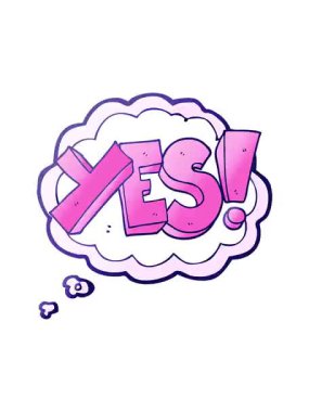 Düşünce baloncuğu çizgi filminin titreyen hareketi. Evet, sembol.