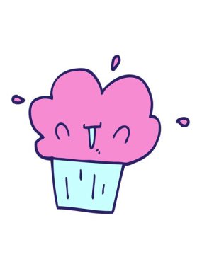 Fincan kek illüstrasyonunun hareketli animasyonu