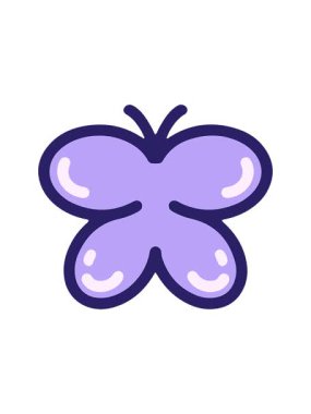 Basit, sevimli bir kelebeğin basınçlı animasyonu