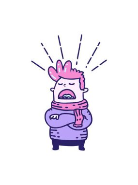 Geleneksel dövme stili bir adamın eşarp takmasının canlandırma efekti