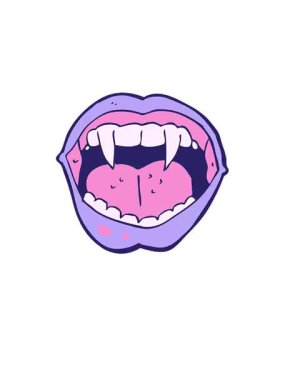 Kalk ve çizgi filmdeki vampir ağzının animasyonunu yap.