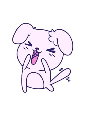 Şirin bir kawaii köpeği çizgi filminin hareketli animasyonu.