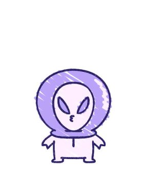 Tatlı Uzaylı Tebeşiri Çiziminin zıplama hareketi animasyonu