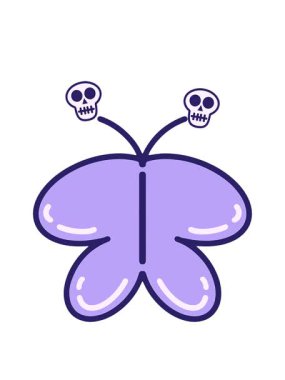 basit bir el çizimi kelebeğin kafatası animasyonu