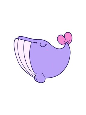 Balina çiziminin hareketli çizgi filmi.