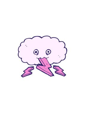 Gök gürültüsü bulutunun çizgi filminin hareketli animasyonu