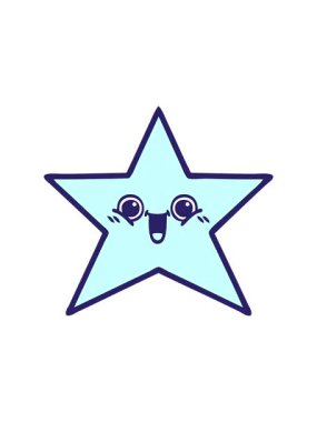 Bir yıldız balığının tatlı çizgi filminin dönen hareketli animasyonu