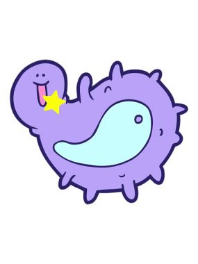 Parlayan yıldızlar çizgi film mikrobu çiziminin animasyonunu etkiler.