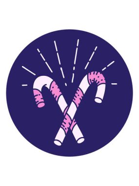 Dövme stili baston şekerlerin animasyonunun parlak ışık efekti tasarımı