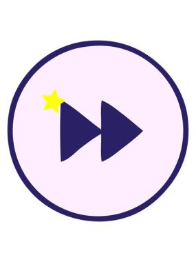 Parıldayan yıldızlar ileri sarma düğmesinin çizgi filminin animasyonunu etkiler.