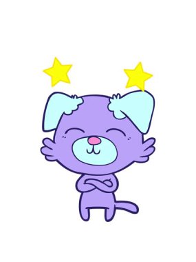 dönen yıldızlar çizgi film köpeğinin kol kola girmesinin animasyonu.