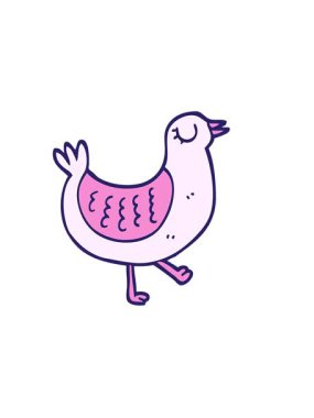 El çiziminin yatay titreşimli animasyonu karikatür tarzı kuş