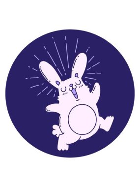 Dövme stili hoplayıp zıplayan bir tavşanın hareketli animasyonu