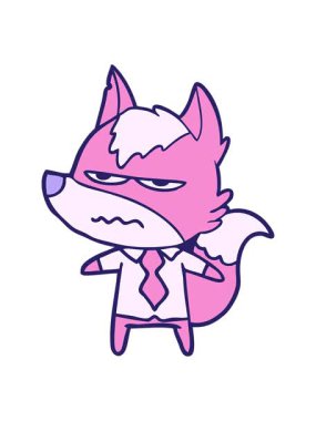 Çizgi filmdeki kızgın kurdun parlak ışık efekti.