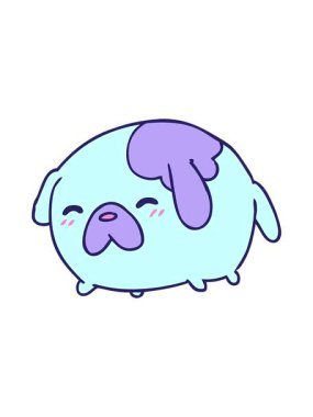 Dost canlısı Kawaii köpeğinin hareketli baskısı