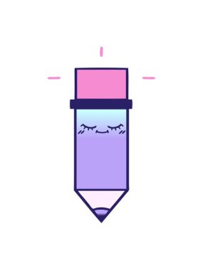 Eğlenceli bir kalemin çizgi filminin hareketli animasyonu