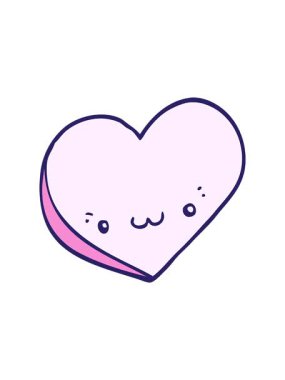 Yüzü olan aşk kalbindeki çizgi film animasyonunun dönen hareketi