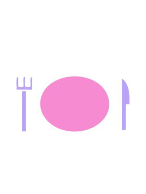 tabak ve çatal bıçak sembolünün hareketli animasyonu