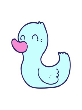 Çizgi film ördek tasarımının hareketli animasyonu