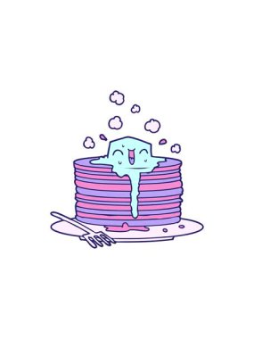 Lezzetli krep yığınının yıldız patlaması etkisi animasyonu