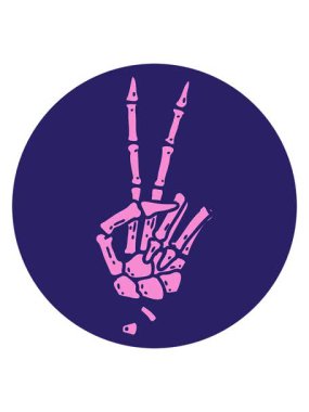 Barış işareti iskeletinin hareketli animasyonu