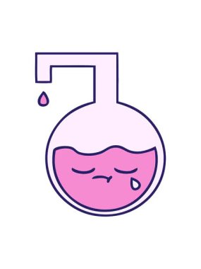 Bir bilim deneyinin karikatür tasarımının basınçlı animasyonu