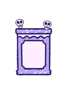 Jam Jar Chalk Çiziminin dönen kafatası animasyonu