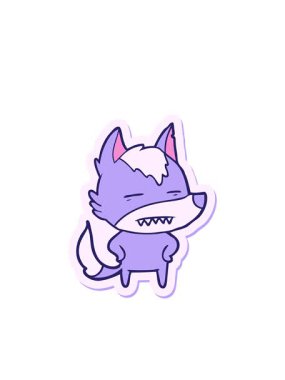 Yanıp sönen radyal çizgiler çizgi film kurtunun diş gösteren çıkartmasının canlandırması.