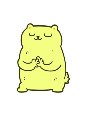 Çizgi film ayı karalama tasarımının renk animasyonu değişiyor