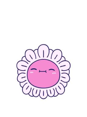 Garip karikatür çiçek tasarımının animasyonunu genişletiyorum.