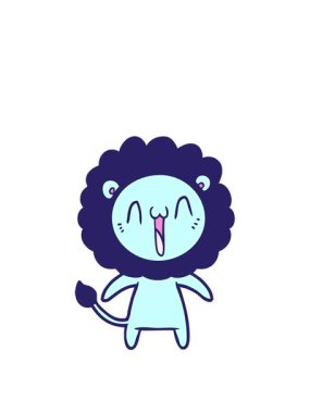 Mutlu bir aslan çizgi filminin animasyonunu uzatıyorum.