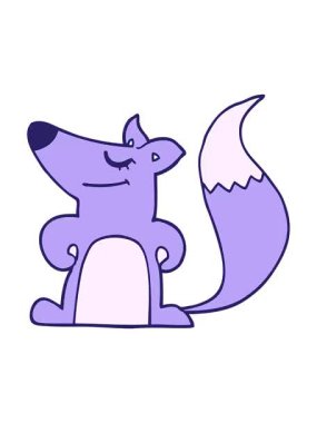 Pikselleştirme efekti çizgi film sevimli tilki animasyonu