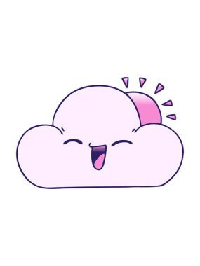 Değişken gölgeli çizgi film güneşinin ve mutlu bulutun animasyonunu çalıştır.