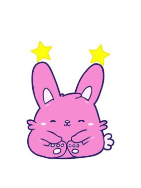 dönen yıldızlar sevimli bir tavşan çizgi filminin animasyonu.