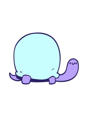 Tatlı karikatür kaplumbağasının hareketli animasyonu