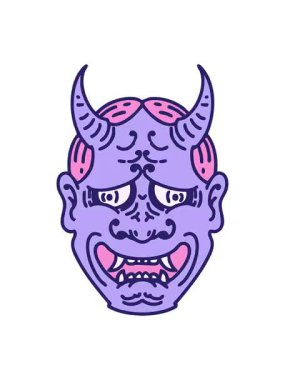 Japon tiyatro kabuki maskesinin pixelize etkisi