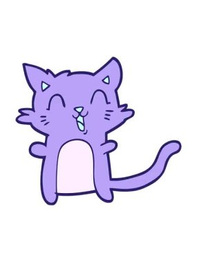 Mutlu bir kedinin çizgi filminin animasyonunu görüntüle