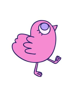 el çizimi tuhaf çizgi film sarı kuş tasarımı animasyonunun pixelize etkisi